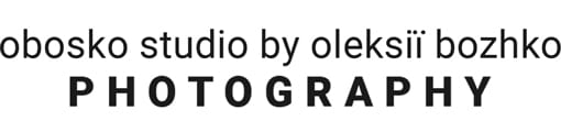 Логото на Obosko Studio от Oleksii Bozhko Photography в елегантен черен текст на изчистен бял фон.